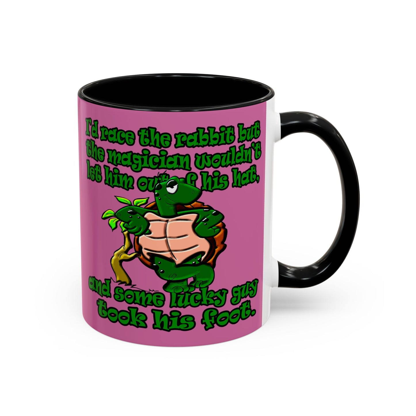 turtle race - Accent Mug (light pink)
