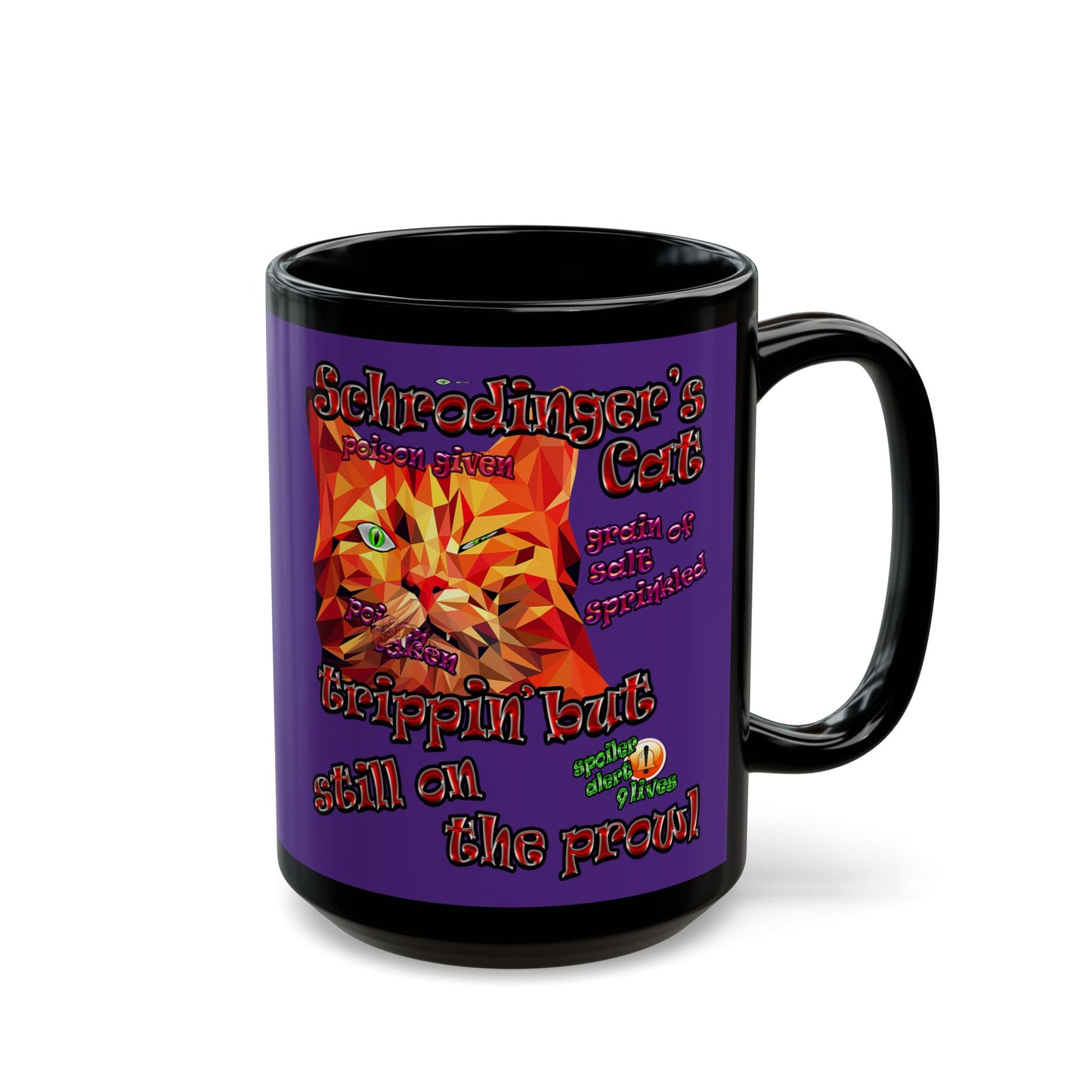 schrodinger's cat - Black Mug (purple)