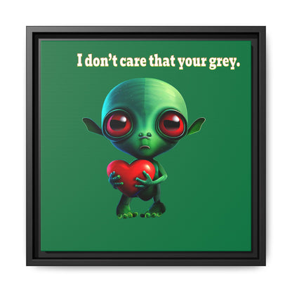 I don't care that your grey - framed canvas art (dark green)