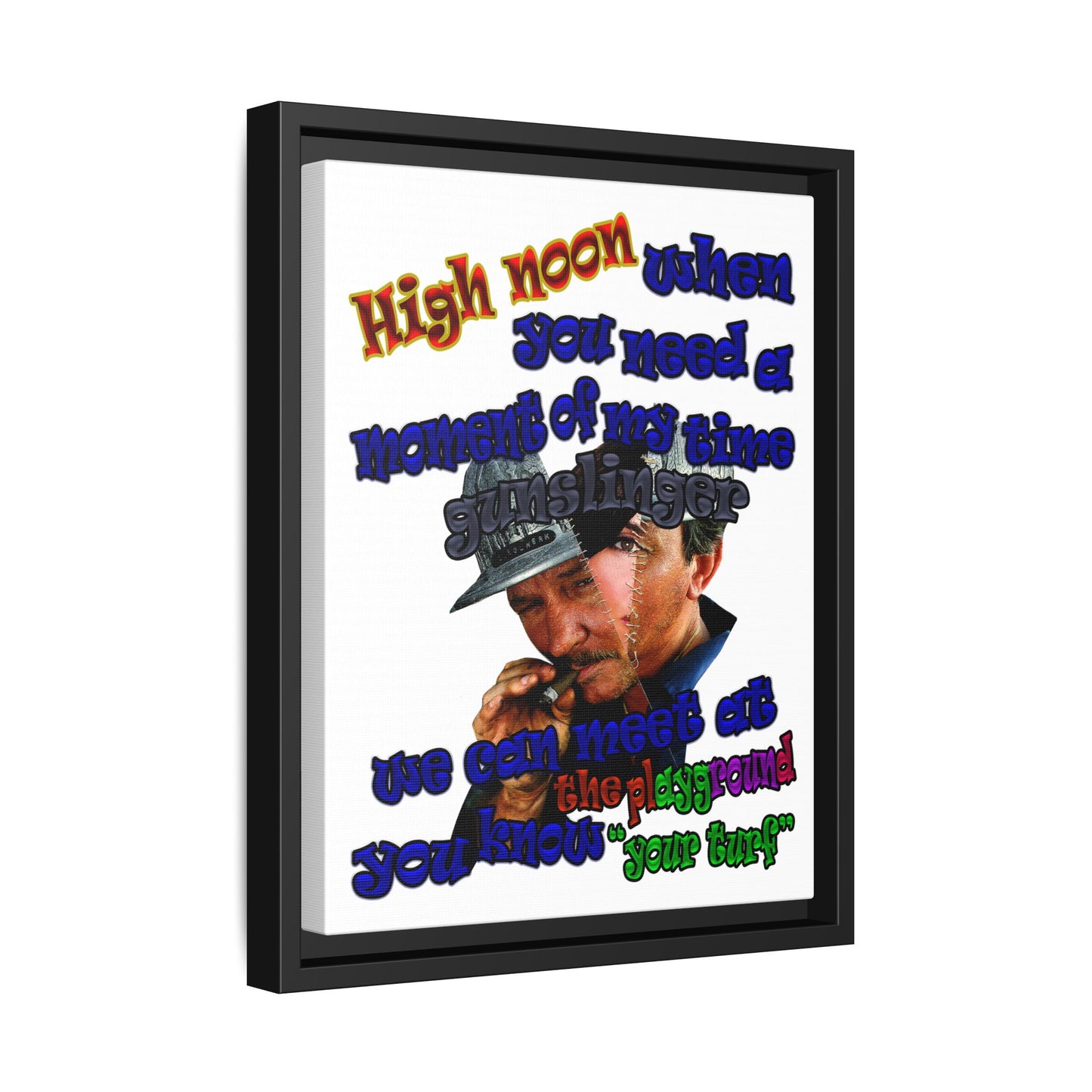 high noon - framed canvas art (white)