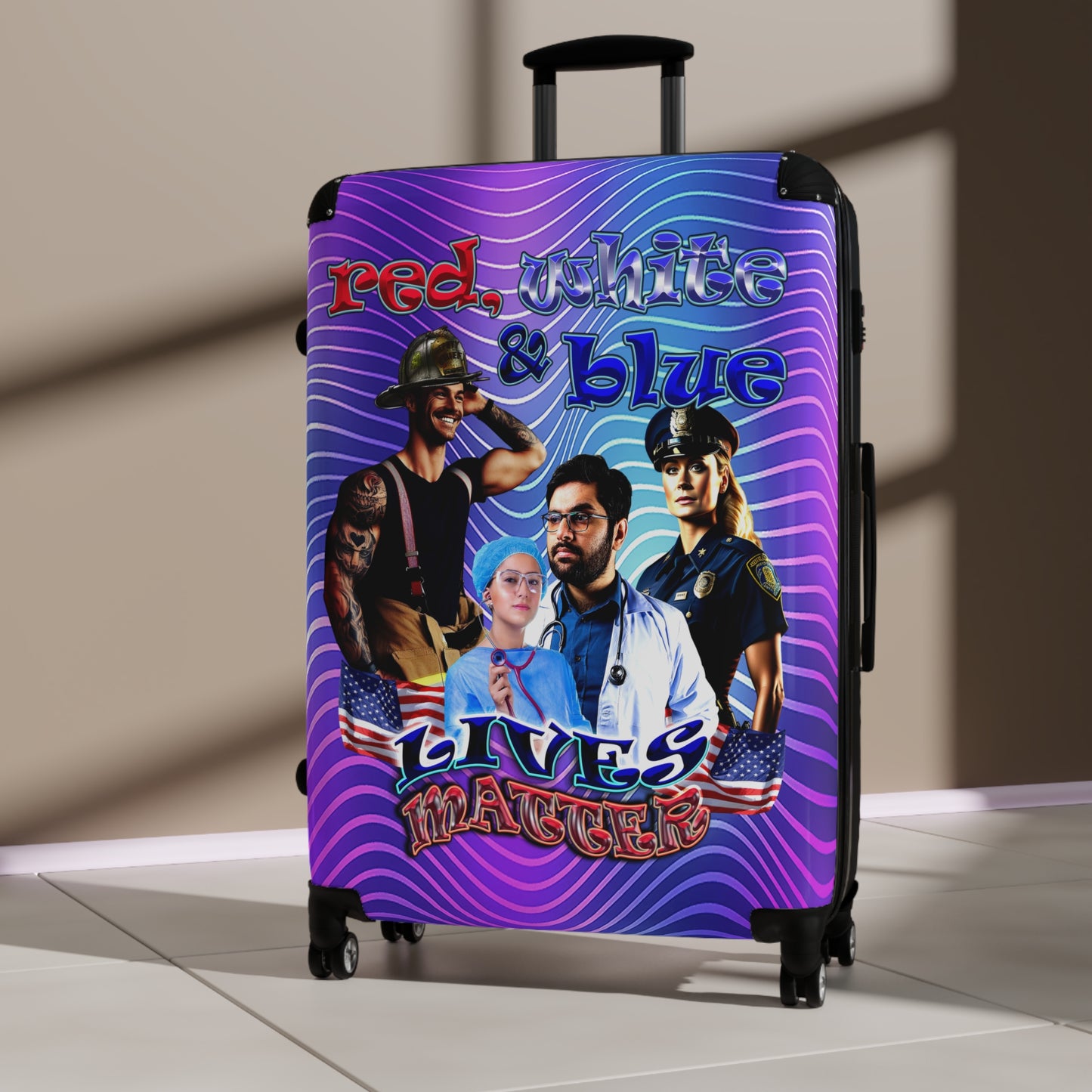 rw&b lives matter - Suitcase (purple wave)