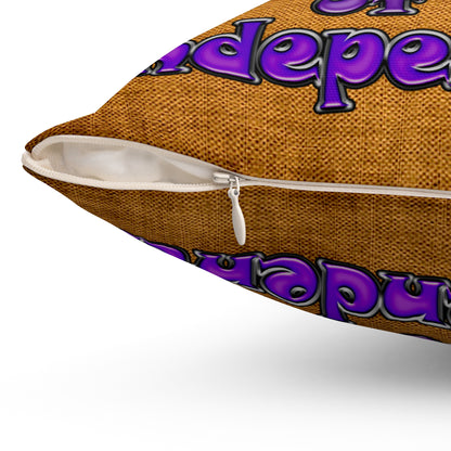 declaration of the independents - Spun Polyester Square Pillow - (dichromatic brown papyrus)