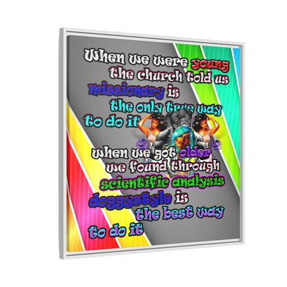 doggystyle - framed canvas art (rainbow split)