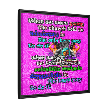 doggystyle - framed canvas art (pink swirl)