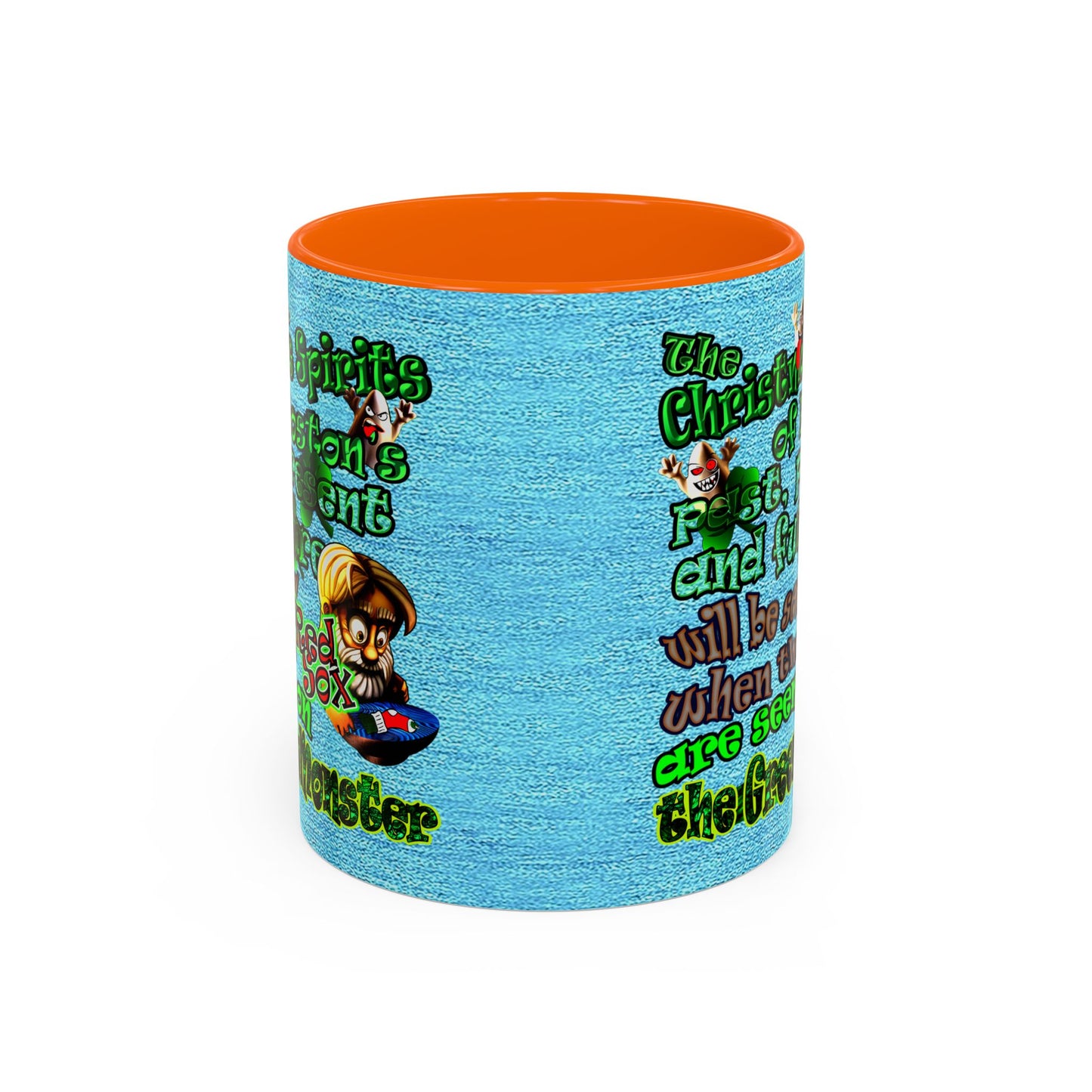 christmas spirits of boston - Accent Mug (faded blue)