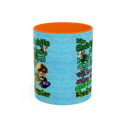 christmas spirits of boston - Accent Mug (faded blue)