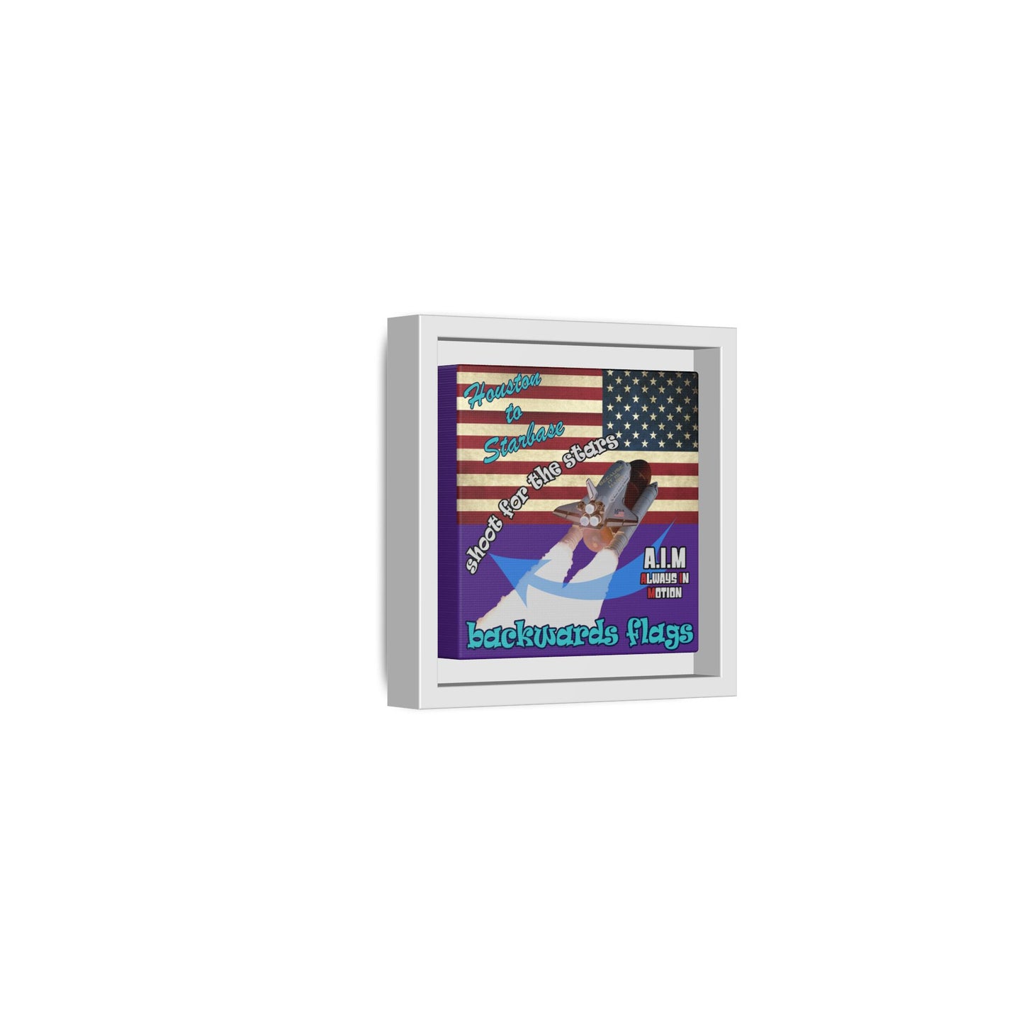 shoot for the stars - framed canvas art (purple)