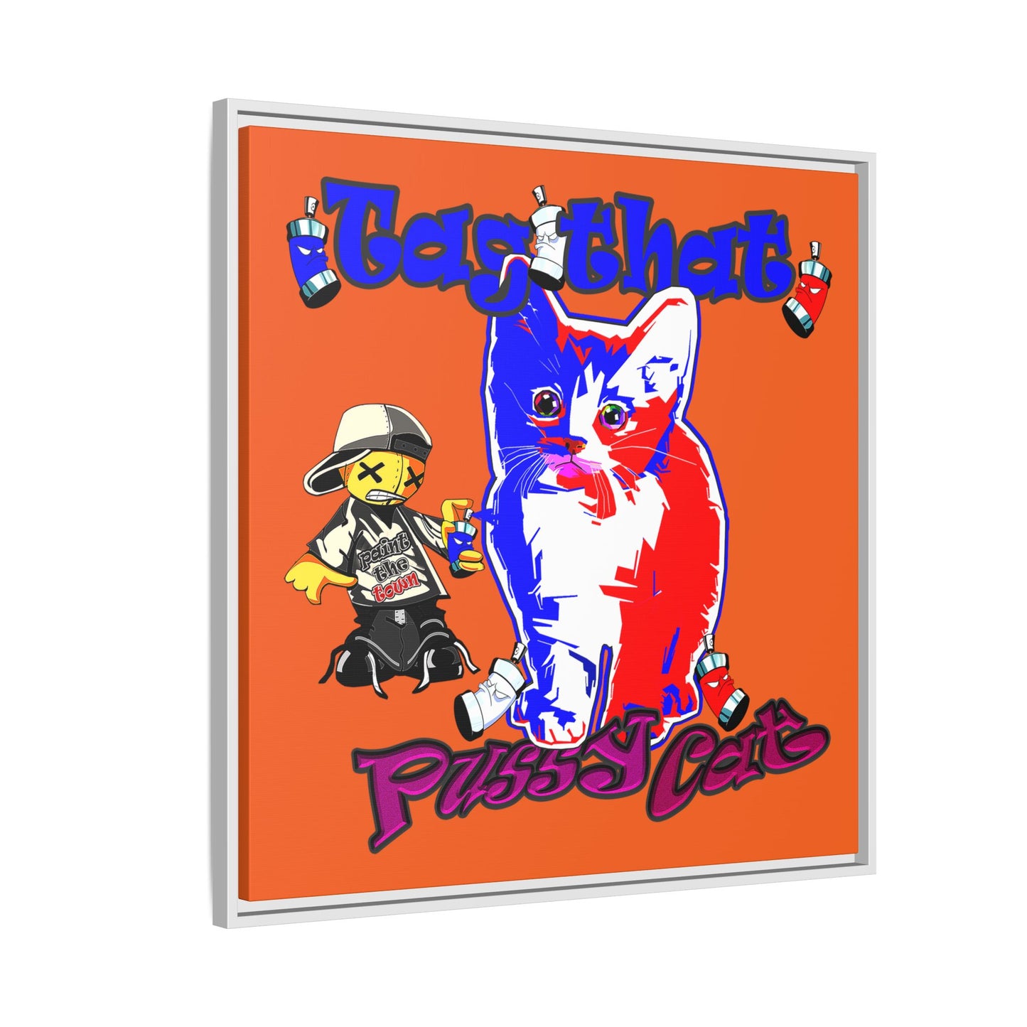 tag that - framed canvas art (orange)