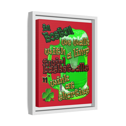 celtics logo - framed canvas art (dark red)