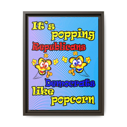 popping like popcorn - framed canvas art (light blue-purple wave)