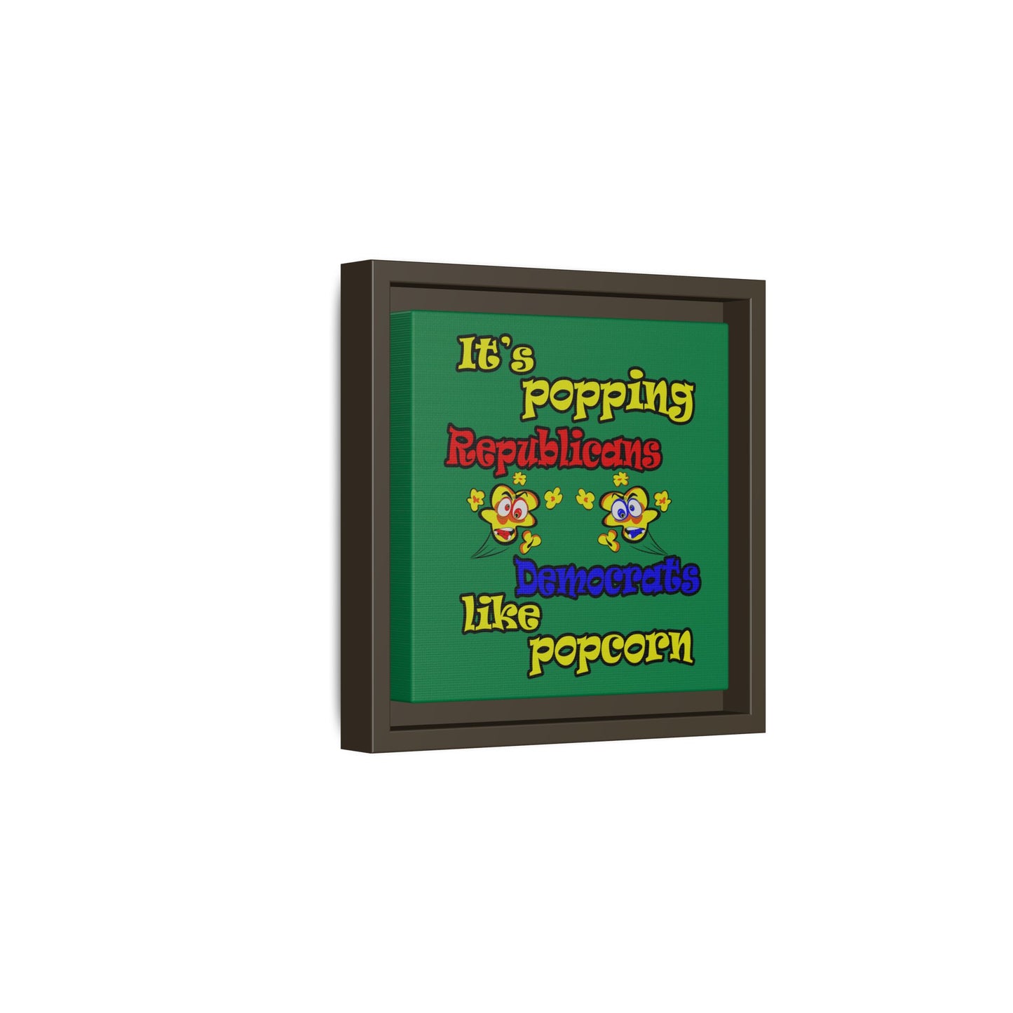 popping like popcorn - framed canvas art (dark green)