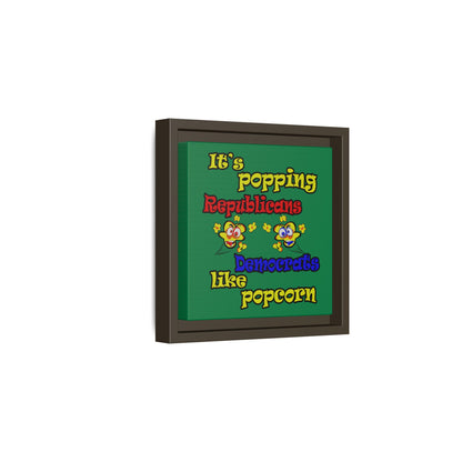 popping like popcorn - framed canvas art (dark green)