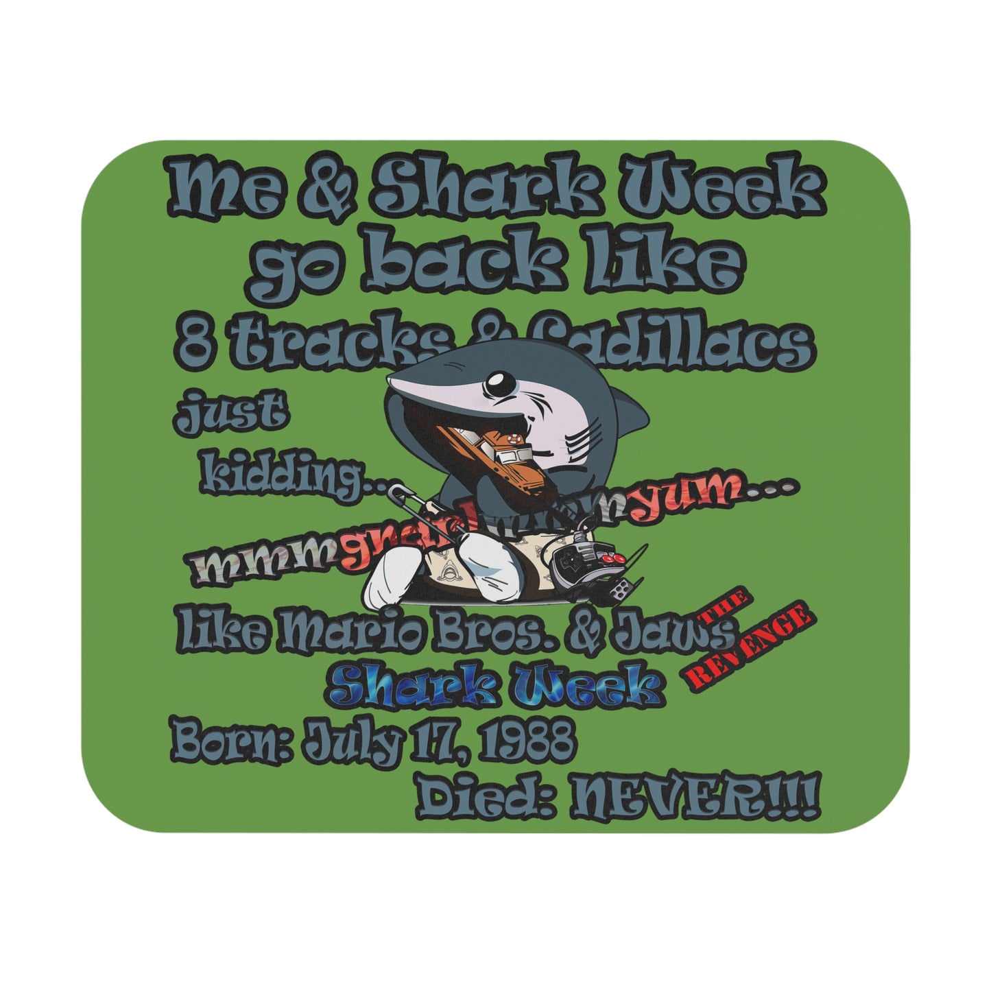 shark week - Mouse Pad (Rectangle) - (green)