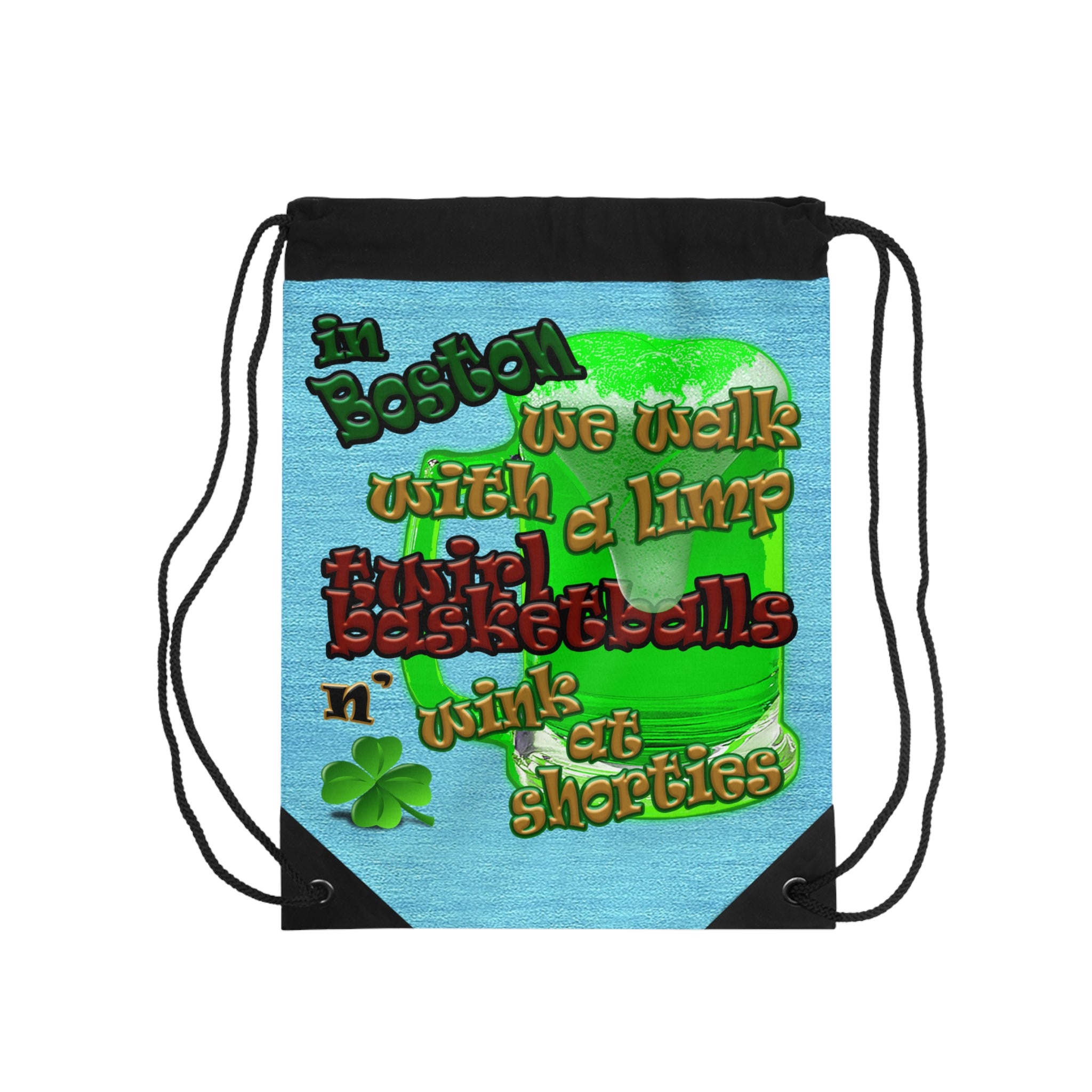 celtics logo - Drawstring Bag (faded blue)