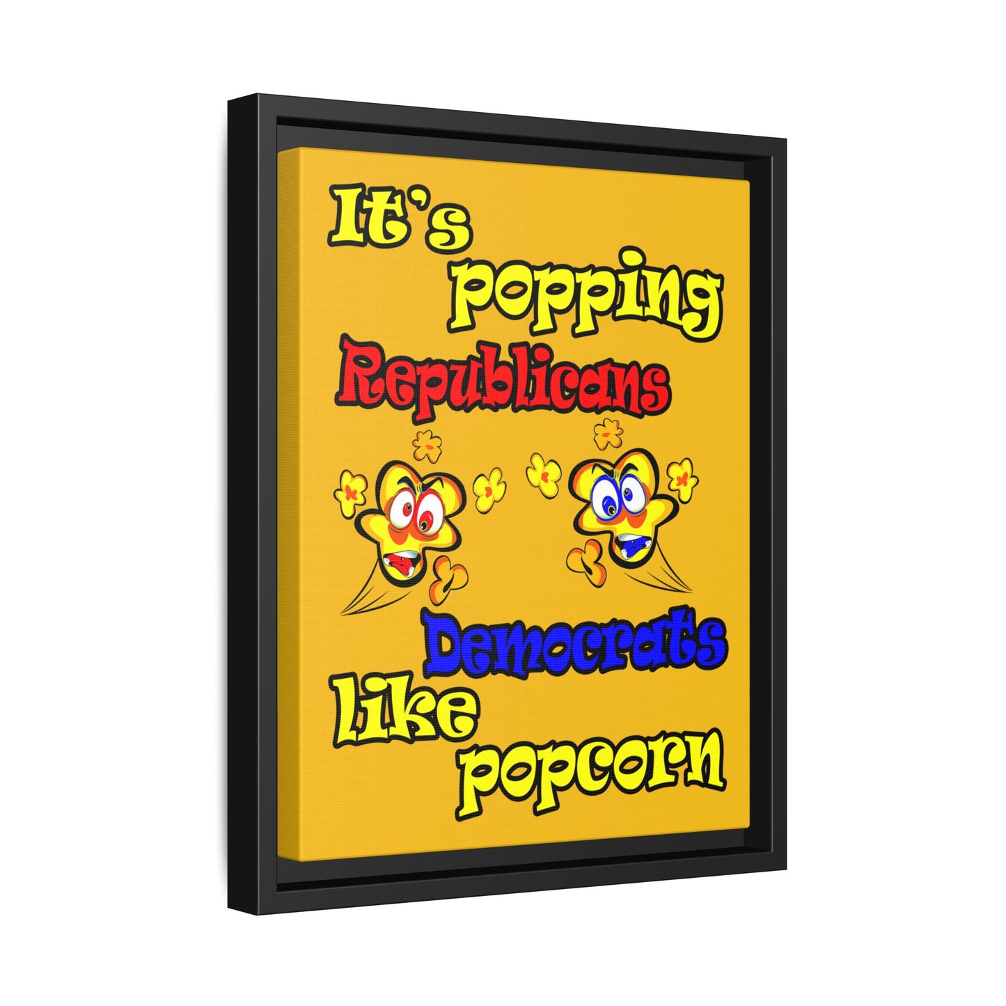 popping like popcorn - framed canvas art (yellow)