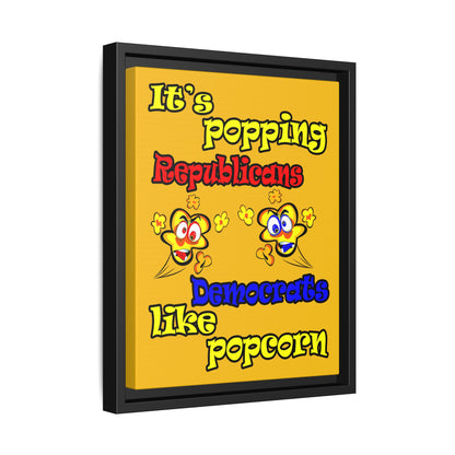 popping like popcorn - framed canvas art (yellow)