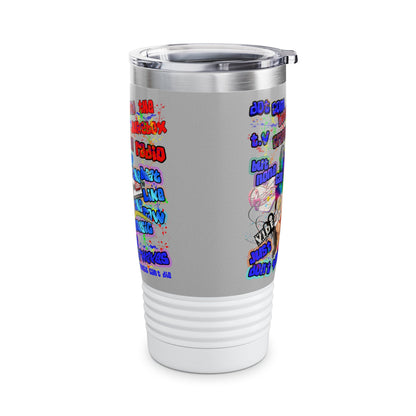 drop the beat - Ringneck Tumbler, 20oz (light grey)