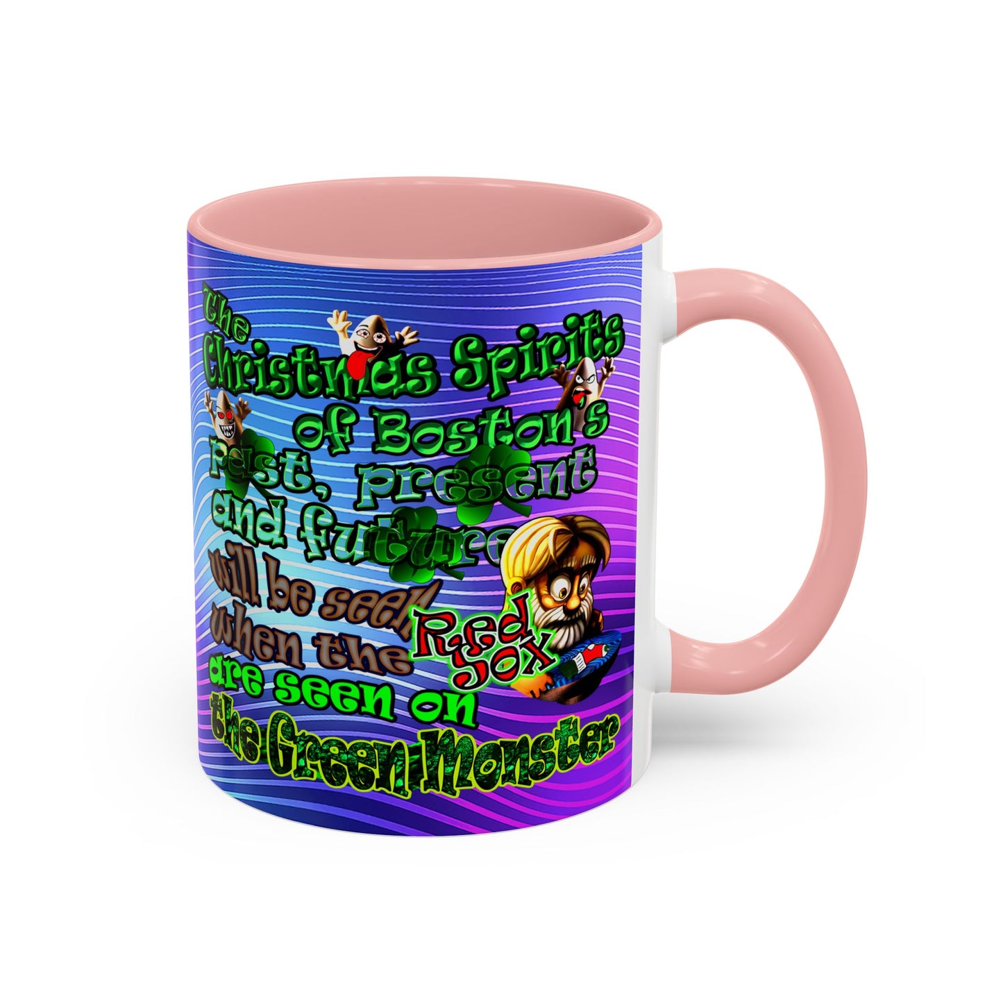 christmas spirits of boston - Accent Mug (purple wave)
