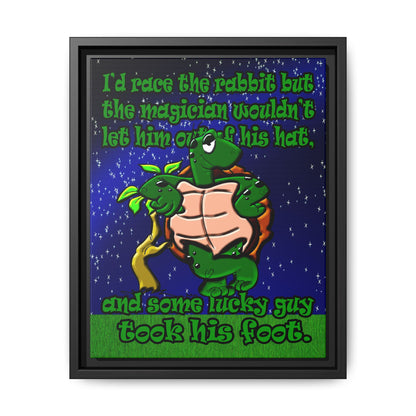turtle race - framed canvas art ('snoops' background)