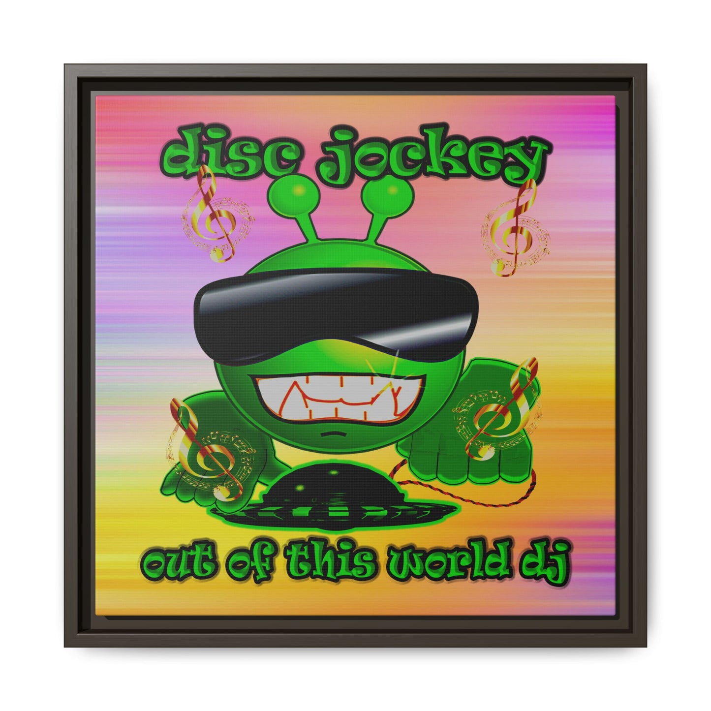 disc jockey - framed canvas art (color blur)
