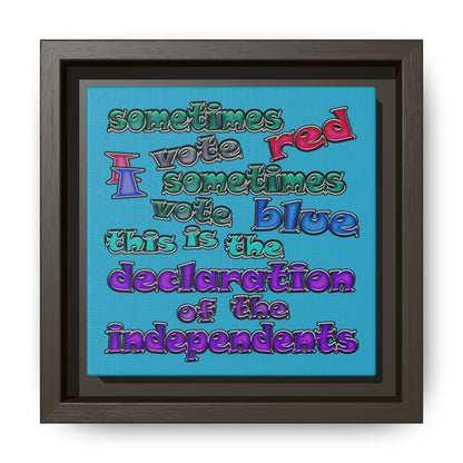 declaration of the independents - framed canvas art (turquoise)