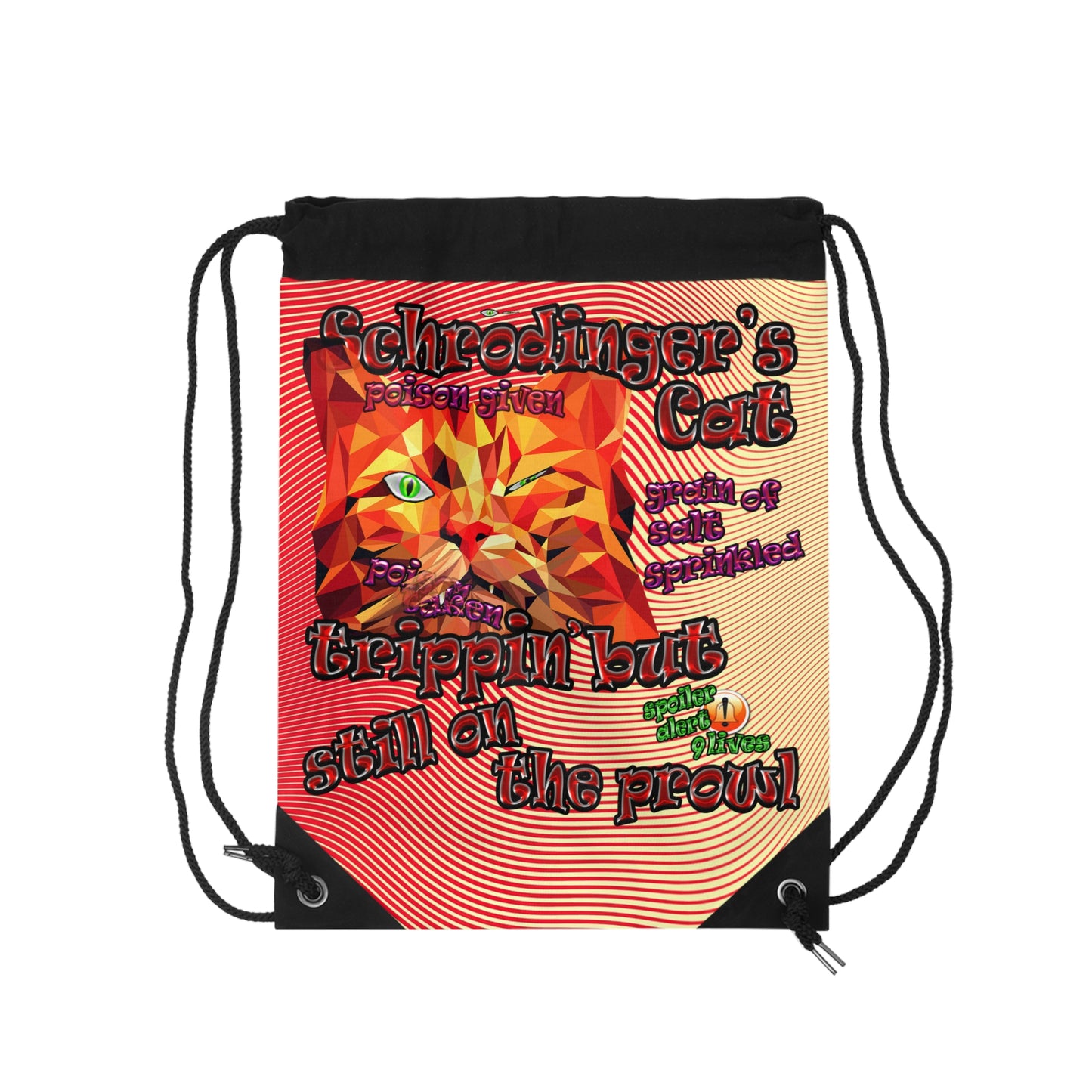schrodinger's cat - Drawstring Bag (yellow-orange wave)