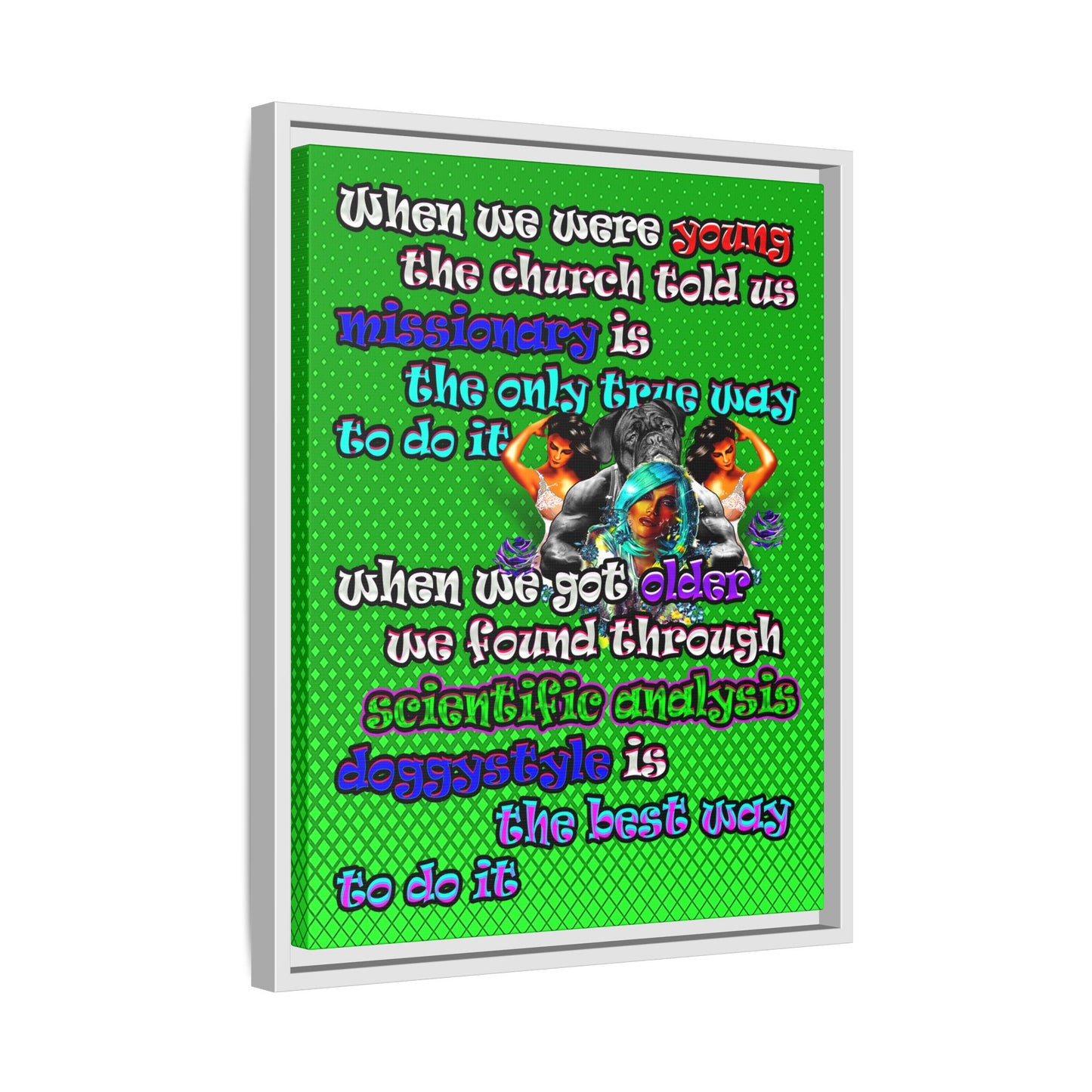 doggystyle - framed canvas art (logo green)