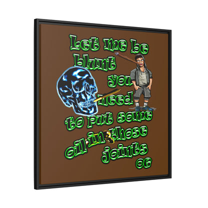 og - framed canvas art (brown)
