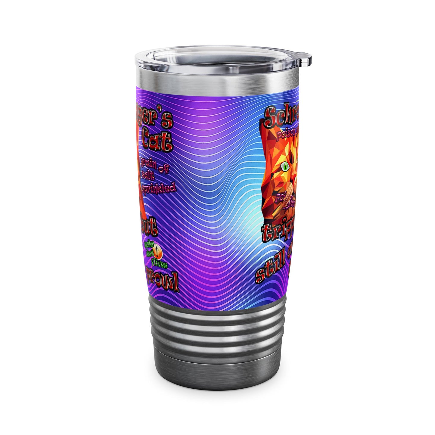 schrodinger's cat - Ringneck Tumbler, 20oz (purple wave)