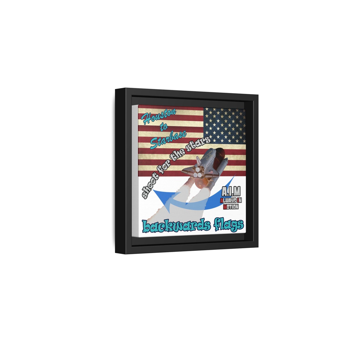 shoot for the stars - framed canvas art (white)