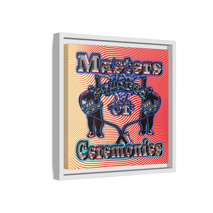 em cee squared - framed canvas art (yellow-orange wave)