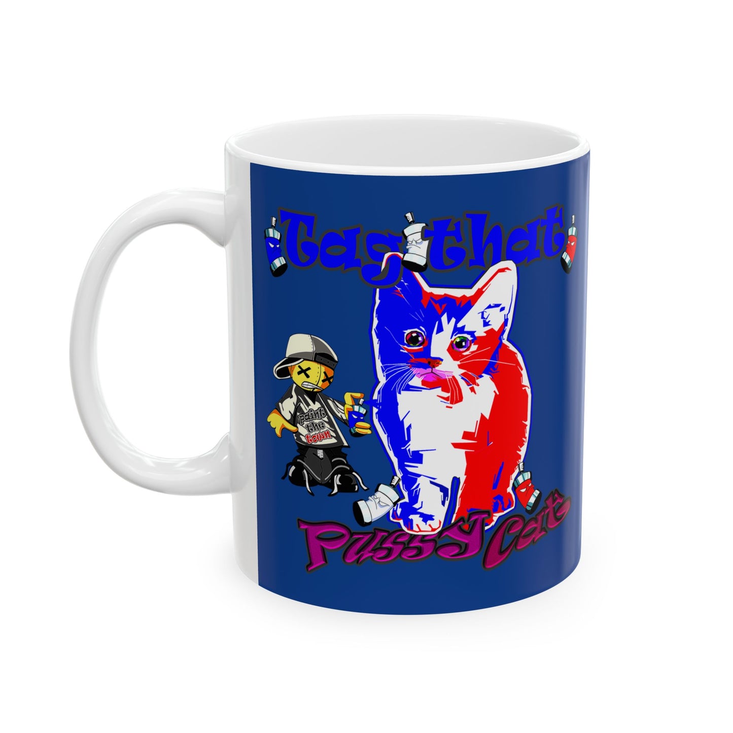 tag that - White Mug (dark blue)