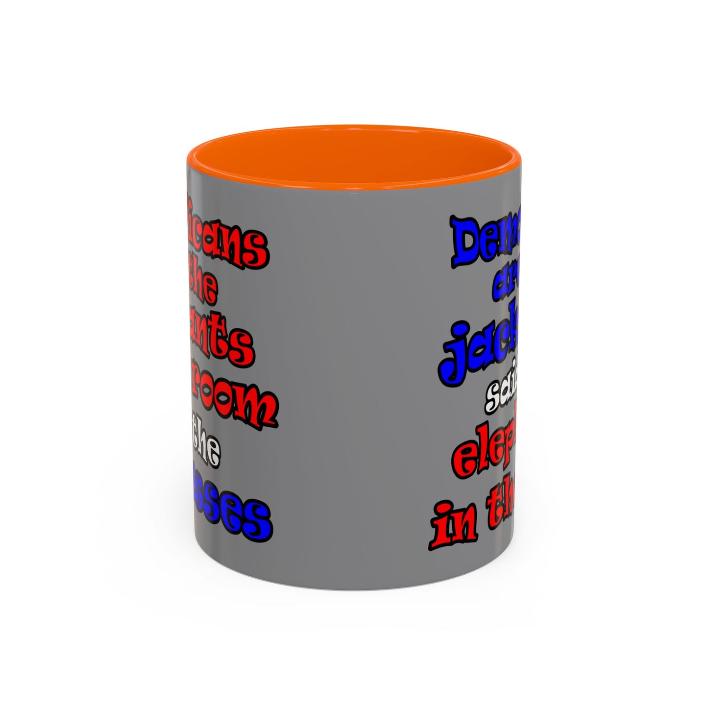 donkeys and elephants - Accent Mug (grey)