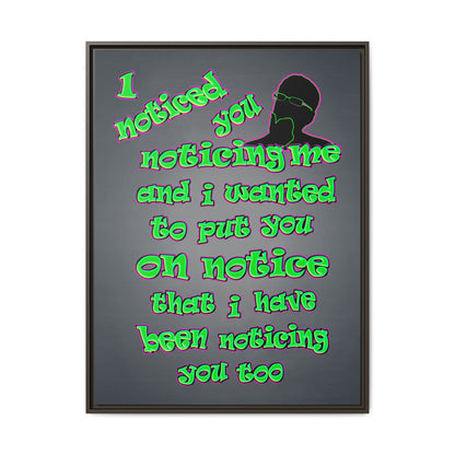 noticed you noticing - framed canvas art (grey-light grey)