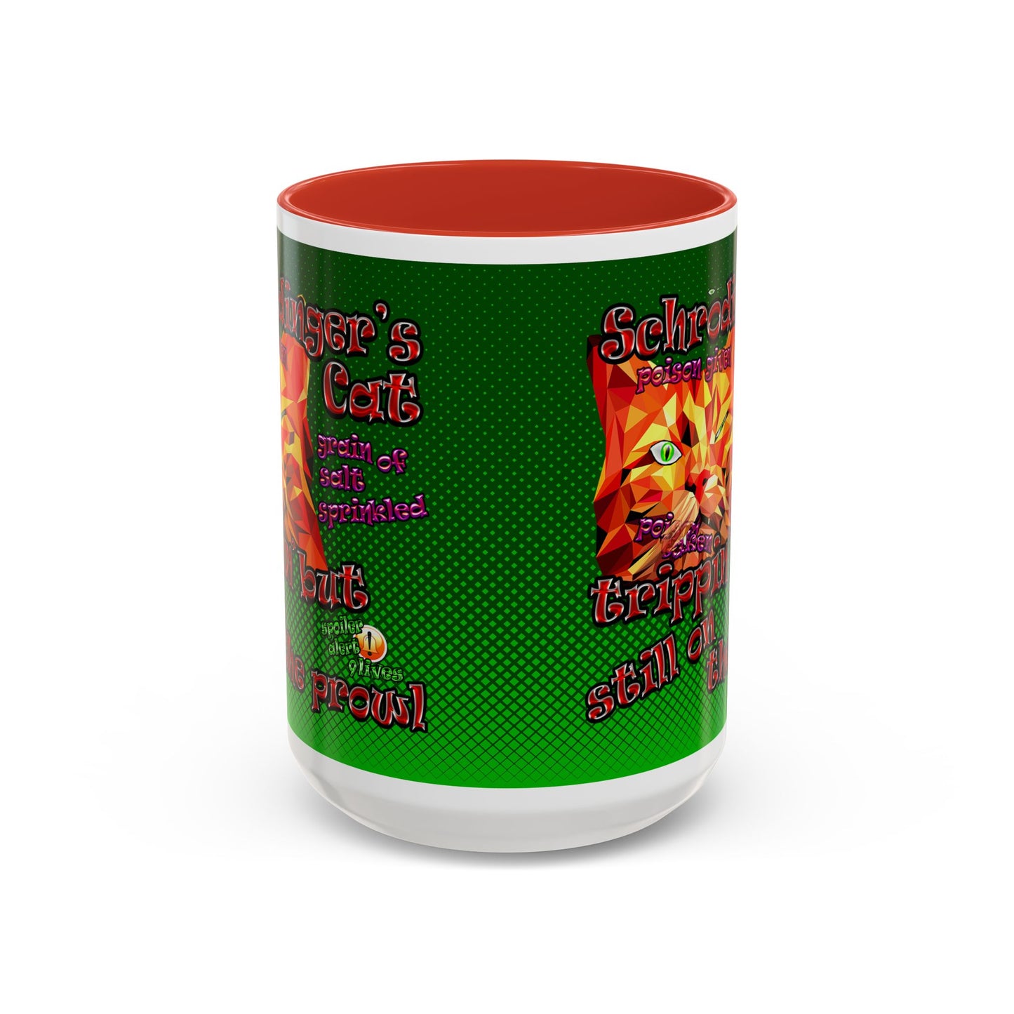 schrodinger's cat - Accent Mug (logo green)