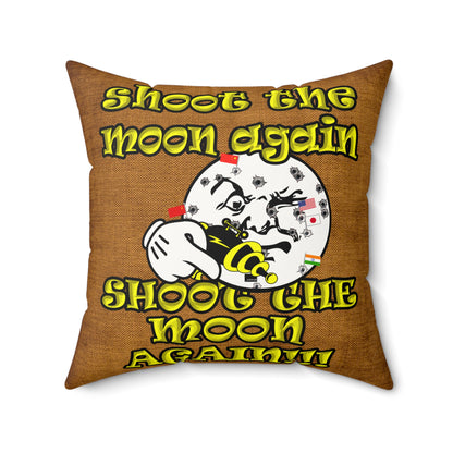 shoot the moon again - Faux Suede Square Pillow - (dichromatic brown papyrus)