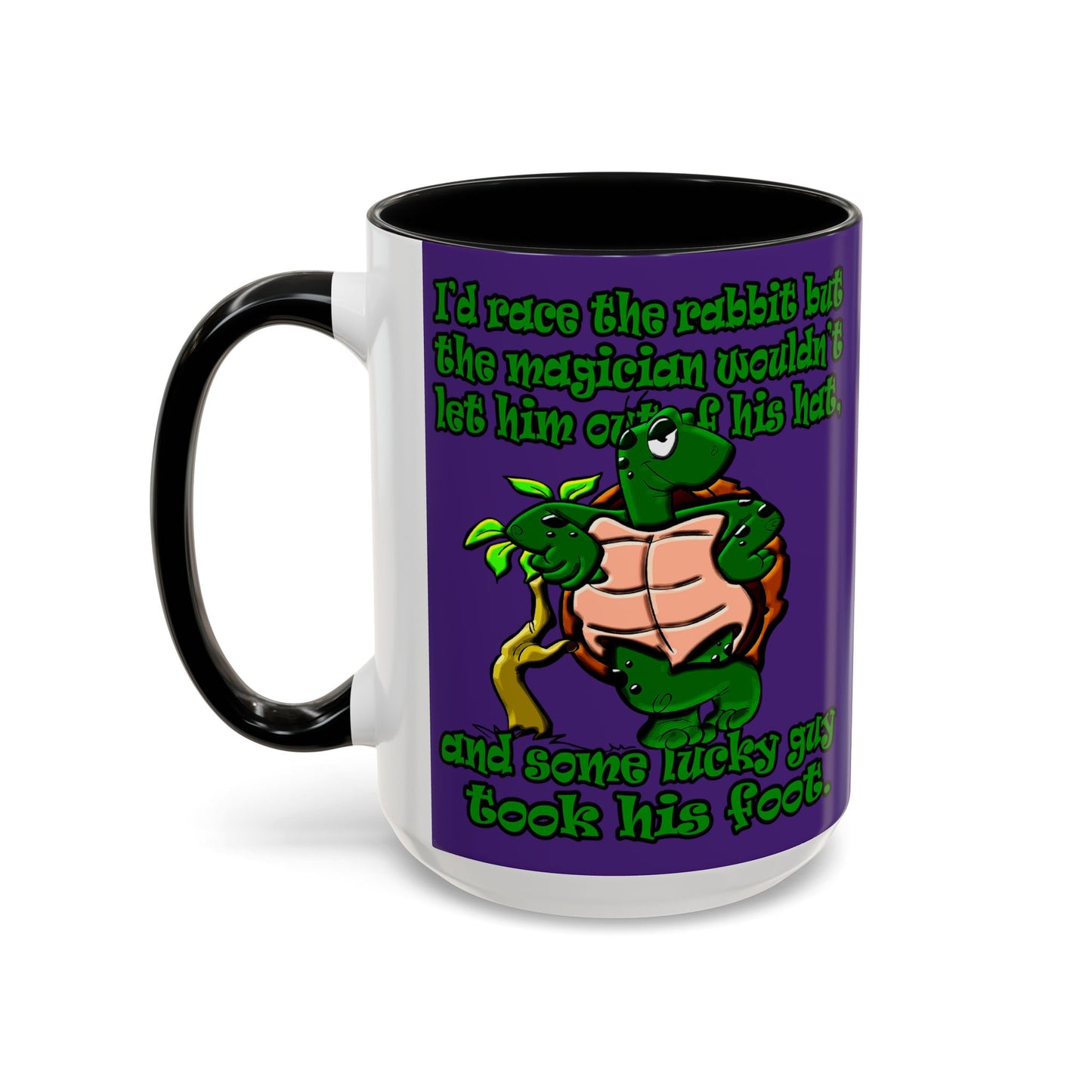 turtle race - Accent Mug (purple)