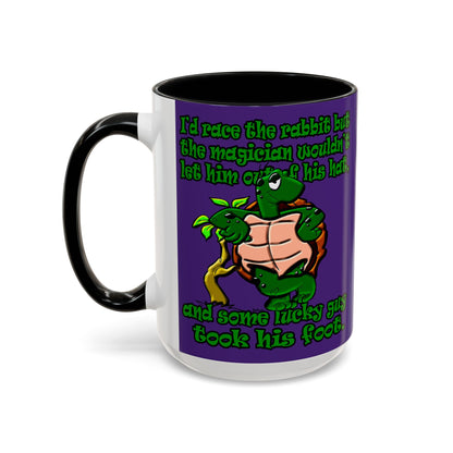 turtle race - Accent Mug (purple)