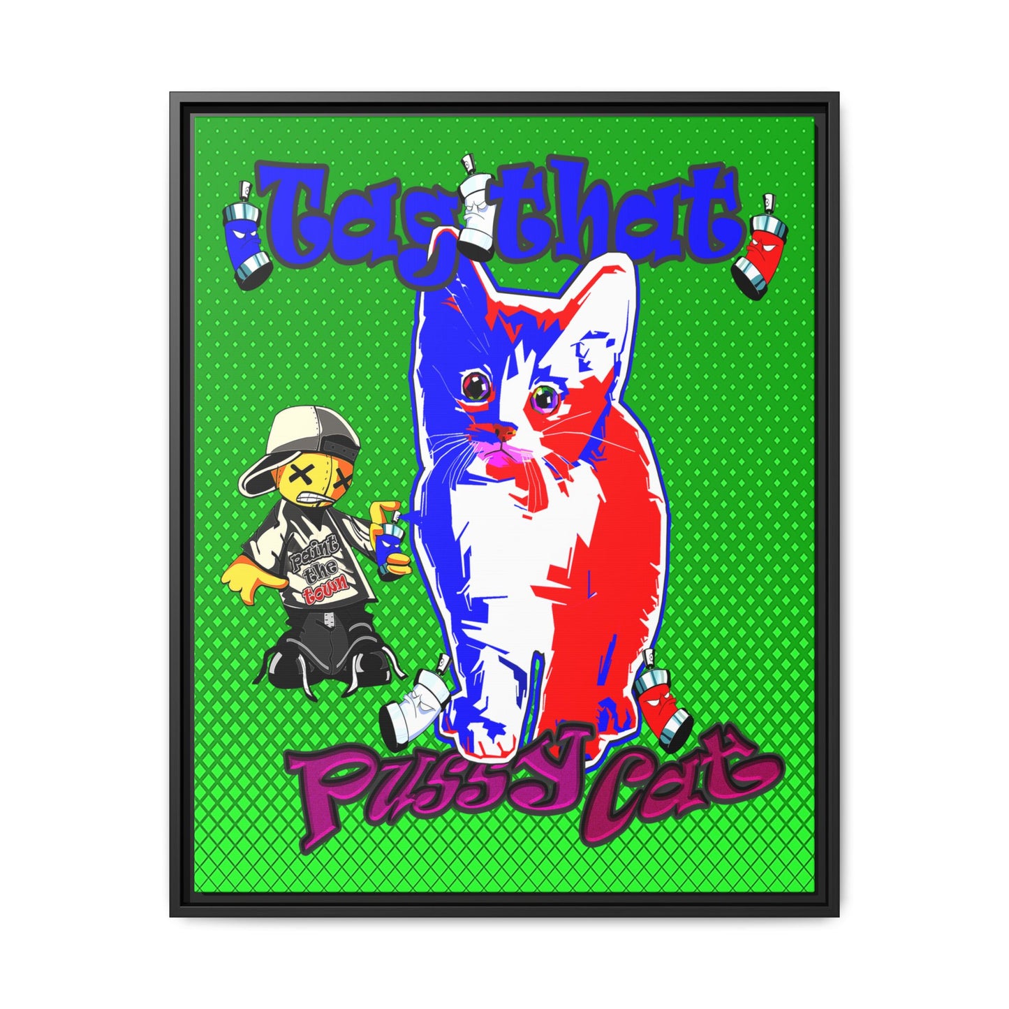tag that - framed canvas art (logo green)