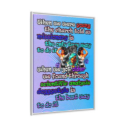 doggystyle - framed canvas art (light blue-purple wave)