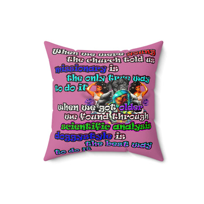 doggystyle - Faux Suede Square Pillow - (light pink)