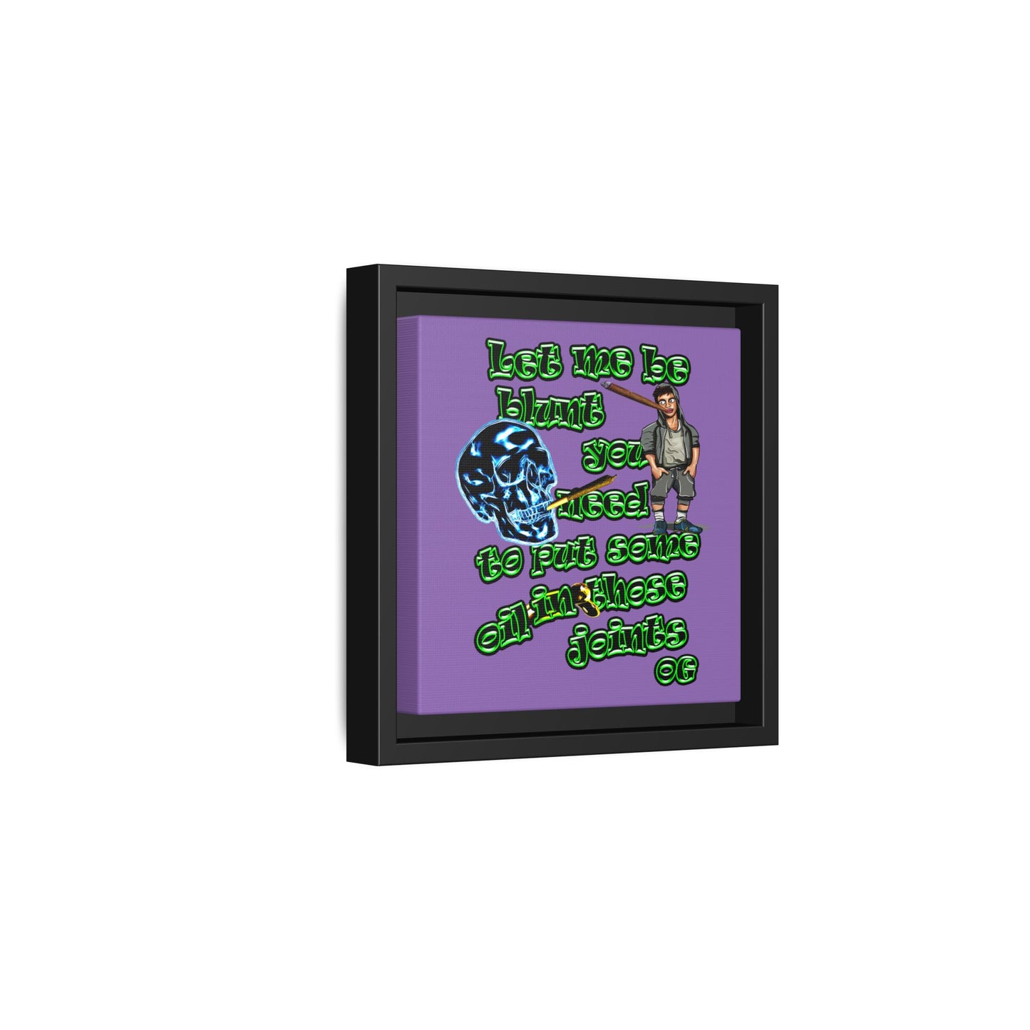 og - framed canvas art (light purple)