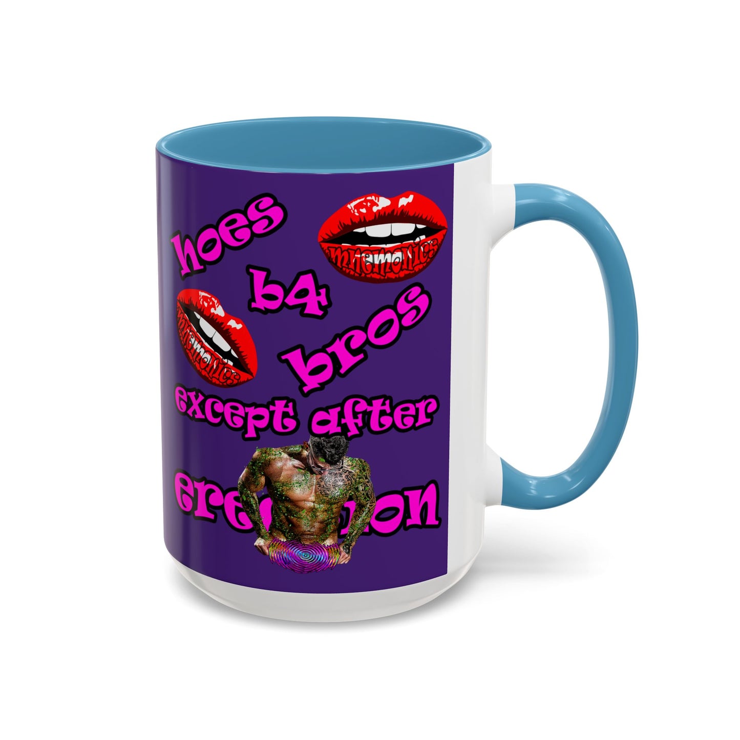 hoes b4 bros - Accent Mug (purple)