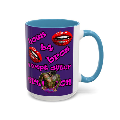 hoes b4 bros - Accent Mug (purple)