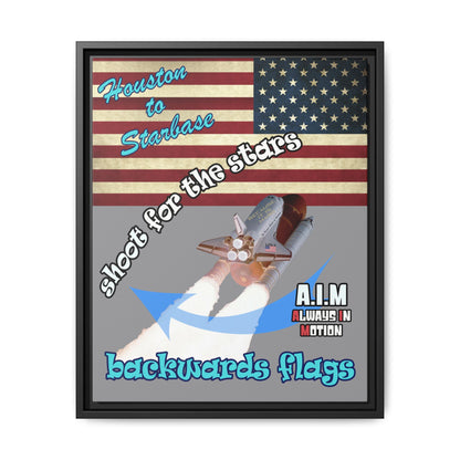 shoot for the stars - framed canvas art (grey)