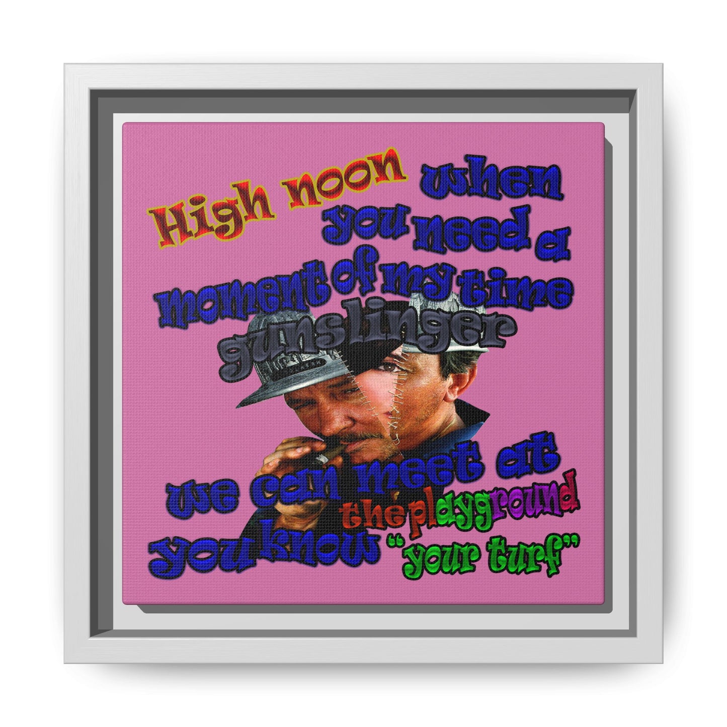 high noon - framed canvas art (light pink)