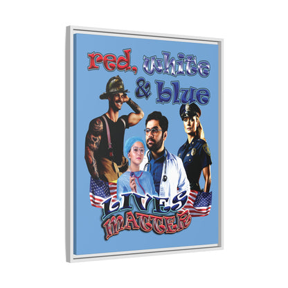 rw&b lives matter - framed canvas art (light blue)