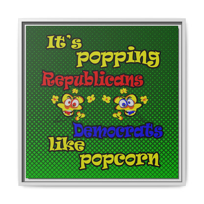 popping like popcorn - framed canvas art (logo green)