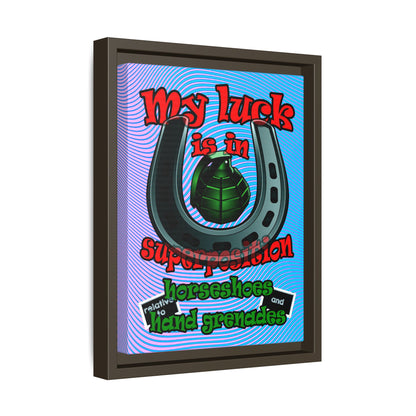 my luck - framed canvas art (light blue-purple wave)