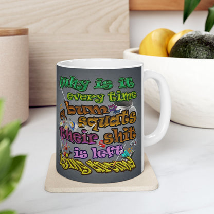 the bum's shit - White Mug (grey-light grey)